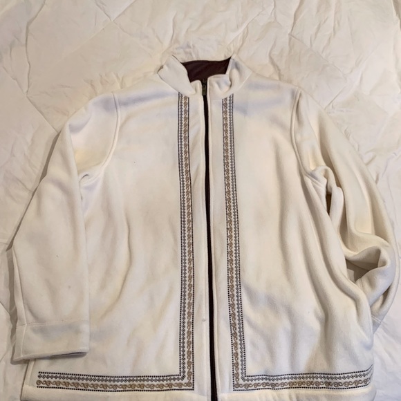 Allison Daley Jackets & Blazers - Fleece jacket with cute embroidered pattern